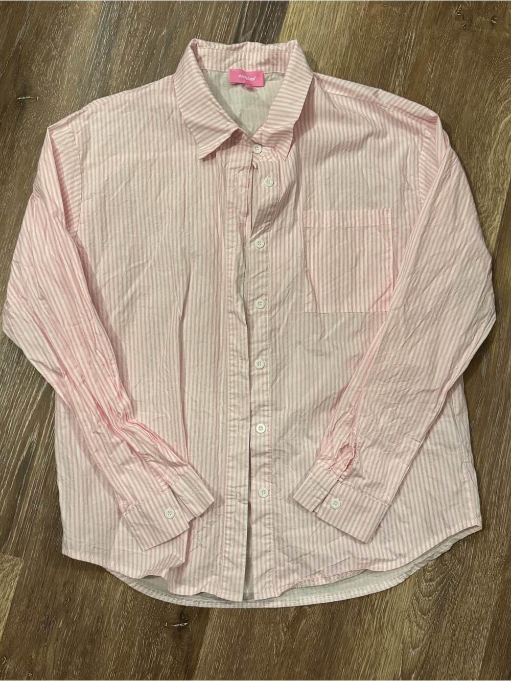 Edikted Pink Stripe Button-Down Shirt